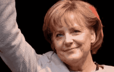Merkel celebrates after historic win